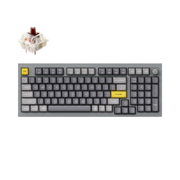 Keychron Q5 QMK/VIA custom mechanical keyboard knob version 96 percent full aluminum for Mac Windows Linux fully assembled grey frame with Gateron G Pro switch brown