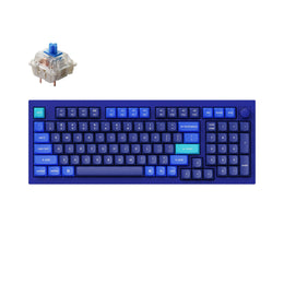 Keychron Q5 QMK/VIA custom mechanical keyboard knob version 96 percent full aluminum for Mac Windows Linux fully assembled blue frame with Gateron G Pro switch blue