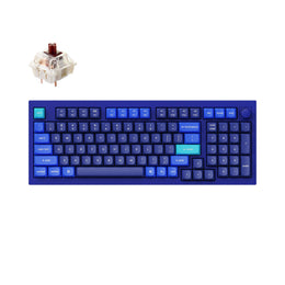 Keychron Q5 QMK/VIA custom mechanical keyboard knob version 96 percent full aluminum for Mac Windows Linux fully assembled blue frame with Gateron G Pro switch brown