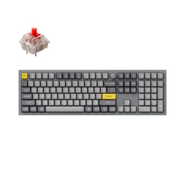 Keychron Q6 QMK/VIA custom mechanical keyboard knob version full size aluminum for Mac Windows Linux fully assembled grey frame with Gateron G Pro switch red