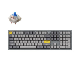 Keychron Q6 QMK/VIA custom mechanical keyboard knob version full size aluminum for Mac Windows Linux fully assembled grey frame with Gateron G Pro switch blue