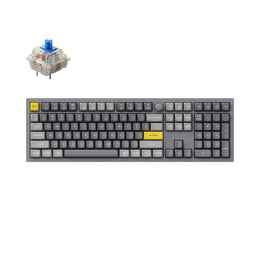 Keychron Q6 QMK/VIA custom mechanical keyboard knob version full size aluminum for Mac Windows Linux fully assembled grey frame with Gateron G Pro switch blue