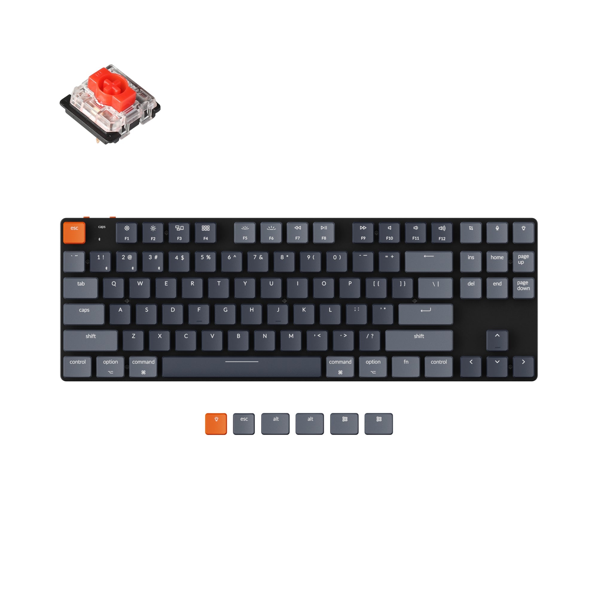 keychron k1 se ultra slim wireless mechanical keyboard low profile gateron switch red rgb backlight for mac windows