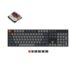 keychron k5 wired wireless low profile mechanical keyboard white backlight gateron mechanical switch brown mac and windows