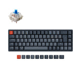 keychron k6 nordic iso layout wireless mechanical keyboard gateron blue switch hot swappable for mac windows