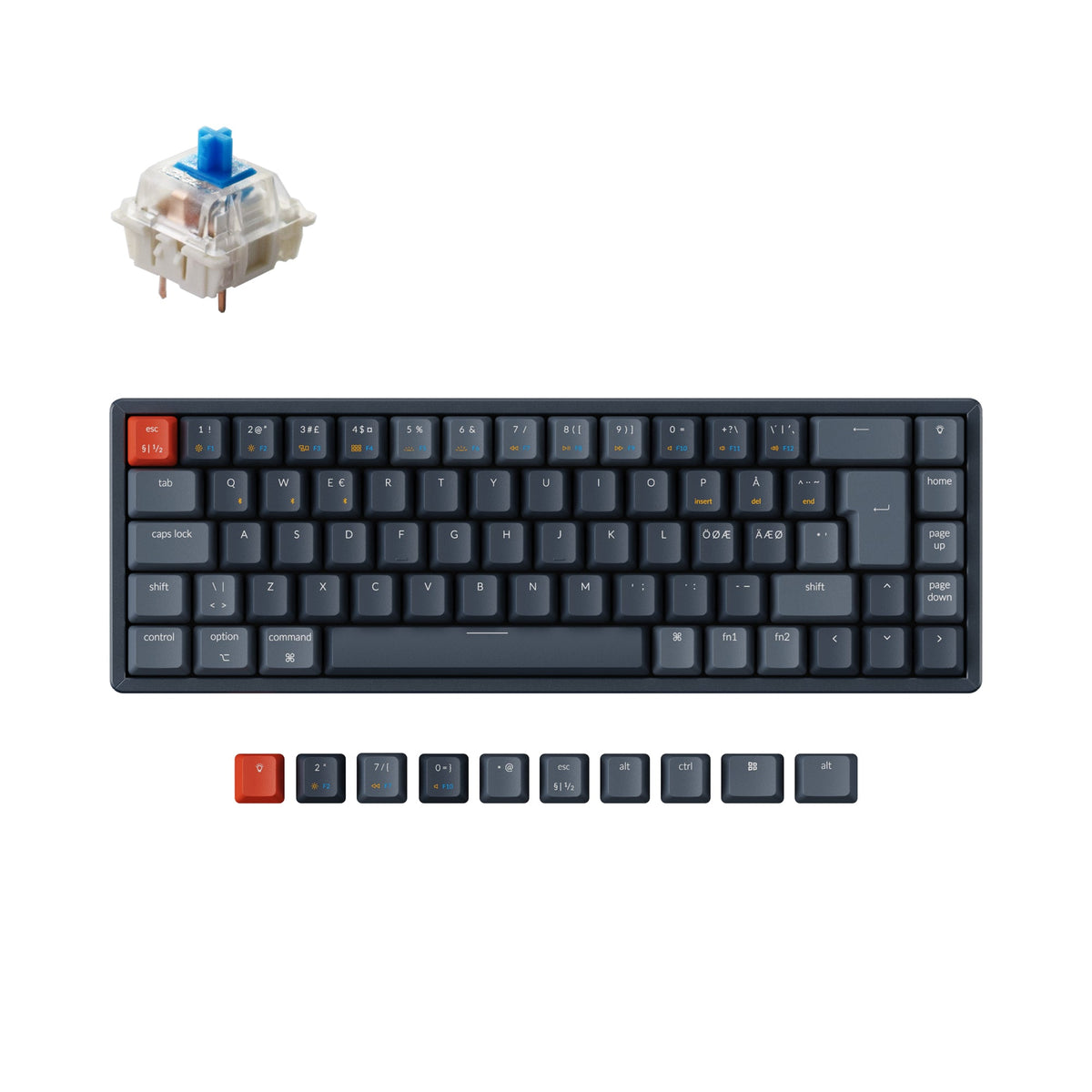Keychron K6 Layout Keychron K6 Wireless Mechanical Keyboard (Nordic ISO Layout) – Keychron ...